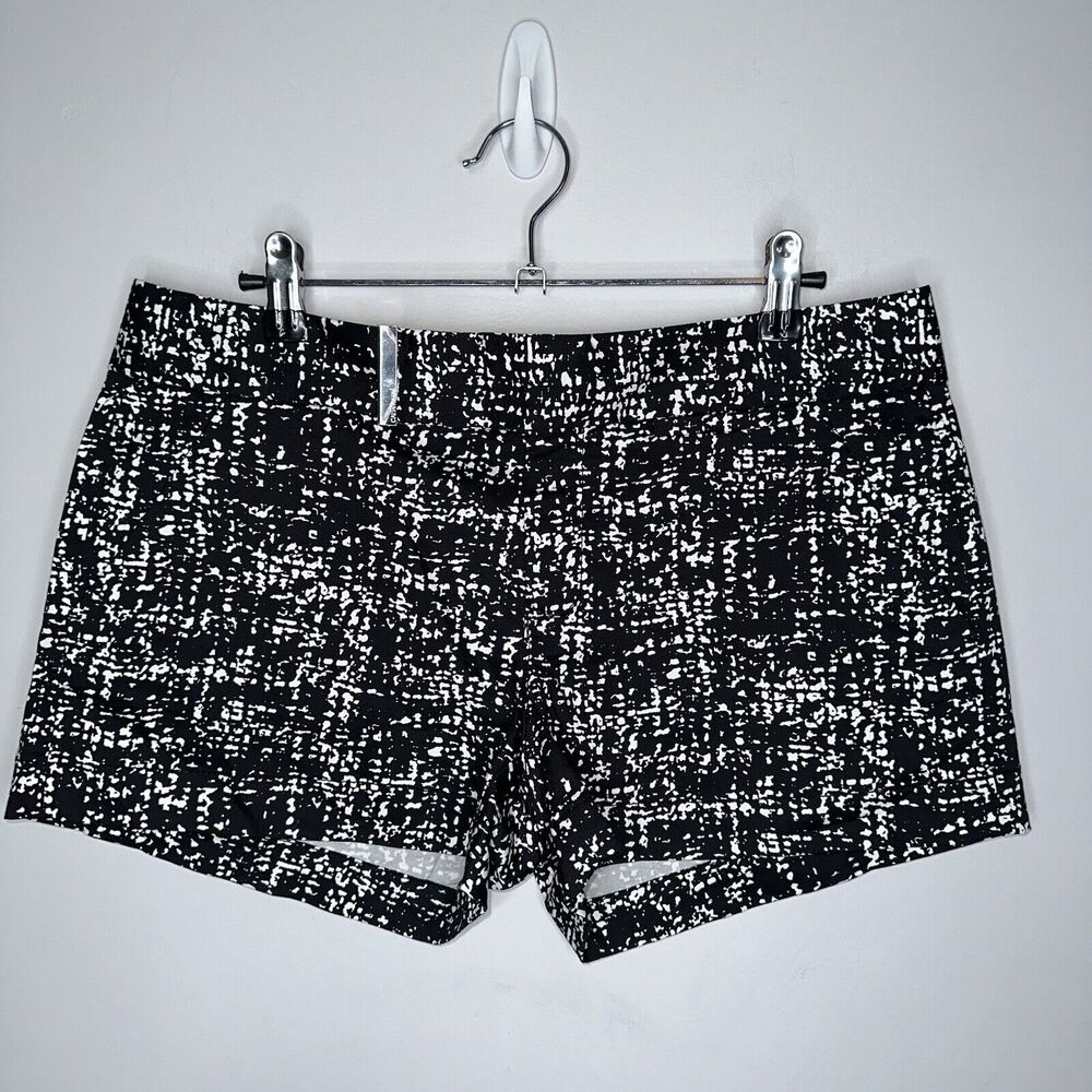 Calvin Klein Women’s Printed Chino Shorts Black White Size 6 NWT